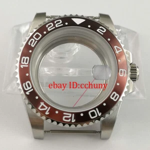 40mm Watch Case date Brown GMT titanium Bezel glass back Fit NH35 NH35A Movement - Picture 1 of 4