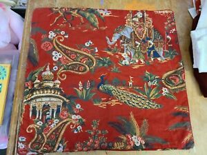 Pottery Barn "Red Chinoiserie Elephant/Camel/Peacock" 20" Pillow Cover