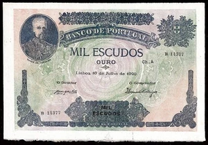 PORTUGAL 1000 ESCUDOS 1920 P:125 aUNC - Imagen 1 de 2
