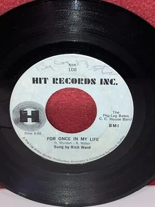 ♫Hear♫ EX RARE Rich Ward For Once in My Life (HIT 107/108) Deep Northern Soul 45 - Picture 1 of 2
