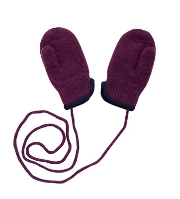 tittimitti 100% Virgin Wool Baby Toddler Thumbed Mittens with String. - Image 1 of 4