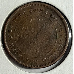 1837 New York City Merchants Joint Stock Exchange Hard Times Token - Picture 1 of 2