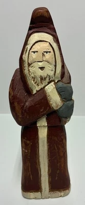 Arte popular Wolf Creek madera tallada a mano Navidad Santa 1987 Linda Savage Foto 1 de 3