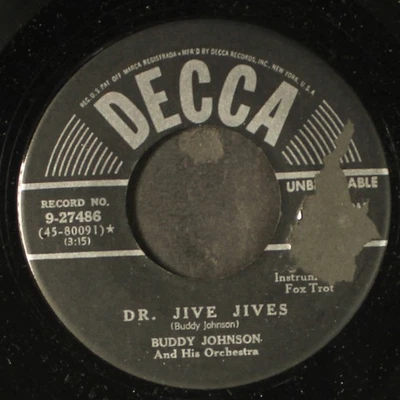 BUDDY JOHNSON: dr. jive jives / what will i tell my heart DECCA 7" Single 45 RPM - Image 1 of 2