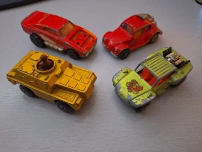 Matchbox '70s Lesney Lot of 4: Big Banger Charger, Volks Dragon, Stoat, Baja Bug - Image 1 of 4