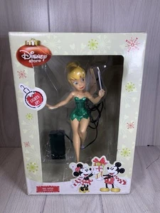 Disney Store Christmas Tinkerbell Tree Topper Lights Up Green Dress White Wings - Picture 1 of 13