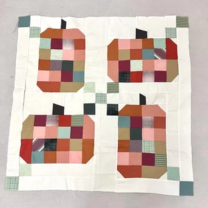 Handgefertigtes Kürbis Puzzle Baby Quilt Top 47x47" zusammengesetzt ~ BABY/BETT/Wanddekoration - Bild 1 von 4