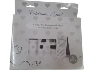 Film Cameras Celebration 5 Pack Single Use With Flash Table Cards - Picture 1 of 3