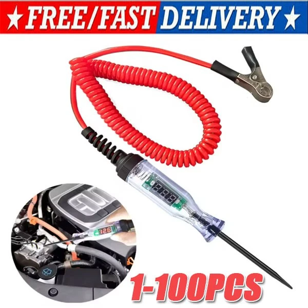 Probador digital de circuito de voltaje eléctrico prueba automotriz luz coche camión 3-48V EE. UU. Foto 1 de 4