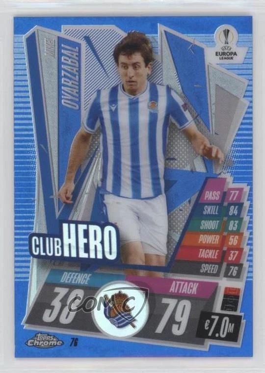 2020 Topps Chrome Match Attax UCL Club Hero Blue Refractor /150 Mikel Oyarzabal - Image 1 of 2