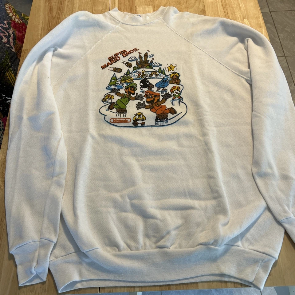 Nintendo Años 80 Videojuego Vintage Puntada Única Sudadera Para Hombre Mario Bros Raro Foto 1 de 4