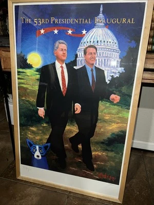 george rodrigue blue dog bill Clinton Al Gore 53rd Presidential (signed) - Image 1 of 4