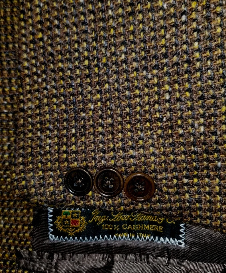 Abrigo Blazer Chaqueta Deportiva Loro Piana Cashmere Suave Tejido Tweed Marrón 46L Foto 1 de 4