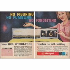 1959 RCA Whirlpool Washer: No Figuring No Fumbling Vintage Print Ad