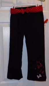 Disney Little Girls' Minnie French Terry Pant with Embroidery, Black, 6 - Picture 1 of 4