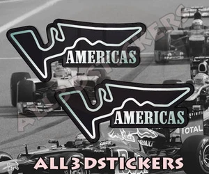 2 x Adesivi Resinati 3D Circuito Americas 6,5x3 cm - Picture 1 of 1