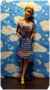 Handmade Crochet Doll Dress that Fit 11.5" Barbie / NO DOLL - Picture 1 of 9