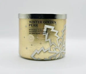 Bath And Body Works winter golden pear tree 3 Wick candle - Picture 1 of 2