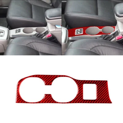Para Subaru Forester 2005-2008 Rojo Fibra de Carbono Taza Panel Soporte Cubierta Borde Foto 1 de 4