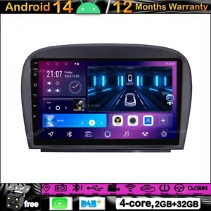 9"Android 14 Head Unit Radio GPS SAT Navi Carplay For Mercedes SL R230 2001-2012 - Picture 1 of 12