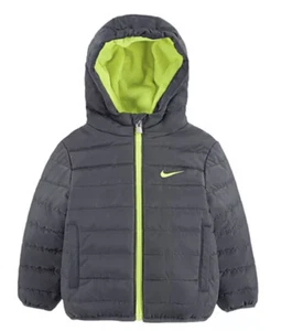 Nike Little Boys Fleece Lined Zip Up Padded Jacket W/ Hood Size 3T Medium NEW - Picture 1 of 3