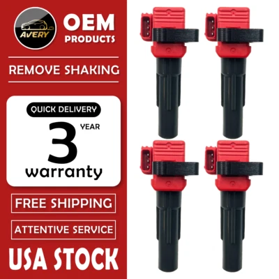 ✅High Performance 4 Ignition Coil For Subaru Impreza WRX 2002-2003 2.0L H4 UF480 - Image 1 of 4