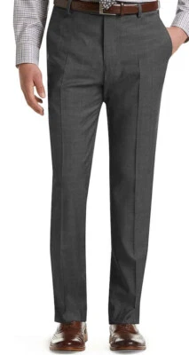 Jos A Bank Mens Tailored Fit FF Gray Dress Pants Size 54L Wool Suit Separate NWT - Image 1 of 4