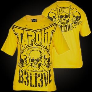 TAPOUT T-Shirt Tre Skull II in Gelb T-Shirts Herren  tapout Tre Skull