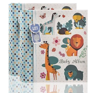 Baby Boy/Girl Memo Slip In Photo Album Holds 4x6"/ 10x15cm 200 Photos -Pack of 2 - Picture 1 of 62
