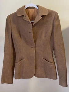 Vintage 1950s Union Made Tan Wool Blazer Lined - Picture 1 of 10