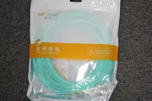25M Fiber Optic Patch Cable OM3 LC to LC Duplex 10Gb Multimode Aqua - Picture 1 of 7