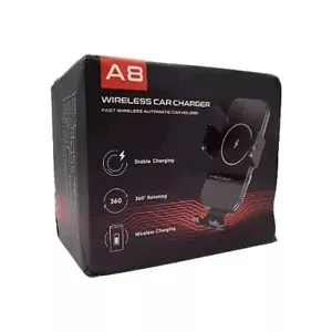 A8 Car Wireless Charger Infrared Induction Phone Holder, Black - Picture 1 of 5