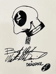 DEADPOOL Original Art Sketch by Walter McDaniel, RARE 7x10.5" - Foto 1 di 2