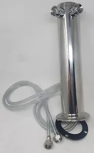 Kegco DT2F-145S 3" SS Double Faucet Tap Tower - Picture 1 of 2
