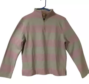 VTG JONES WEAR SPORT Top 1/4 Zip Sweatshirt Women's XL 100% Cotton Striped Y2K - Picture 1 of 9