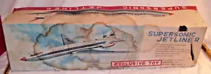 Avión de juguete de fricción de hojalata SEARS SUPERSONIC JETLINER TOMIYAMA JAPÓN EN CAJA RARO - Imagen 1 de 12