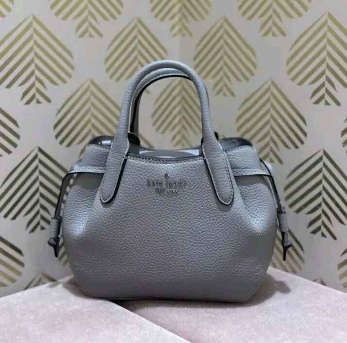 Kate Spade Dumpling Satchel Gray Leather Bag KI859 Crossbody Purse