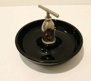 VINTAGE STEEL NUT CRACKER WITH AN ATTACHED BLACK GLASS BOWL - Picture 1 of 7
