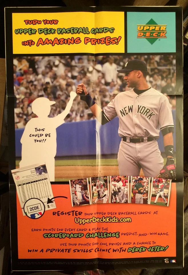 Póster raro 2007 Derek Jeter Upper Deck Dealers Kids Challenge Yankees Foto 1 de 1