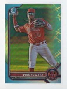 2022 Bowman Draft Cromo #BDC-20 Denver Guzmán Azul Cielo Refractor ~ Ángeles - Imagen 1 de 2