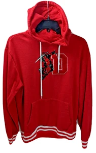 Marvel's Deadpool Letterman Logo Hooded Sweatshirt Size Medium Red/White - Picture 1 of 19