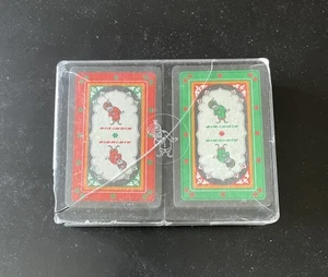 Vintage Air India 2 Decks Of Playing Cards Card Deck Red & Green Aviation Sealed - Picture 1 of 6