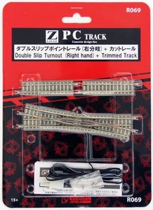 Rokuhan R069 Double Slip Turnout (Right Hand) & Trimmed Track (Z Scale) - Picture 1 of 1