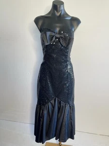 Genuine Vintage 80’s PACO Cocktail Party Dress Mermaid Style Strapless Size 12 - Picture 1 of 9