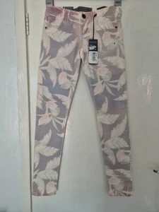 Guess Skinny Ultra Low Beverly Floral Jeans Size W24 L29 New - Picture 1 of 16