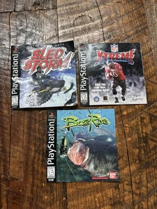 3 PlayStation 1 Manual Lot - NFL Xtreme, Bass Rise & Sled Storm OEM Instructions - Picture 1 of 2