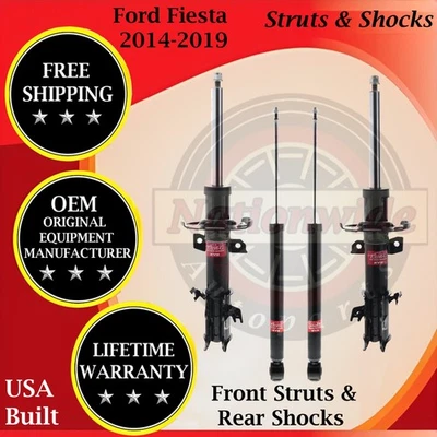 KYB OEM Front Struts & Rear Shocks For 2014-2019 Ford Fiesta Lifetime Warranty - Image 1 of 4