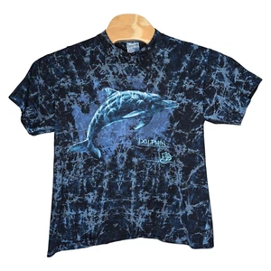 Vintage 1986 Dolphin Shirt Large All Over Print Save the Earth Blue Wild Oats - Bild 1 von 10