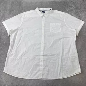 Basic Editions Button Shirt Men's 5XLT White Casual Cotton Blend - Picture 1 of 8