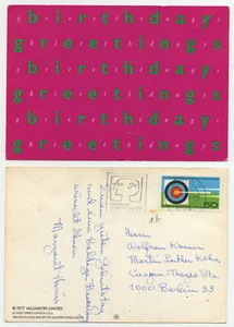 82855 - birthday greetings - Ansichtskarte, gelaufen Berlin 23.7.1979 - Bild 1 von 1